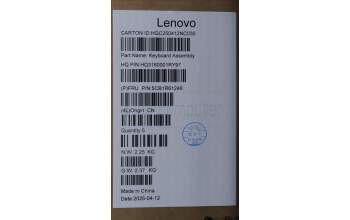 Lenovo 5CB1R61246 C-Cover with keyboard, Belgian, Luna Grey, FingerPrint, Puresight Logo, UK