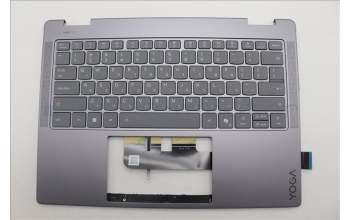 Lenovo 5CB1R61257 C-Cover with keyboard, Hebrew, Luna Grey, Non_FingerPrint, Puresight Logo