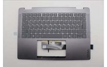 Lenovo 5CB1R61259 C-Cover with keyboard, German, Luna Grey, Non-FingerPrint, Puresight Logo, UK