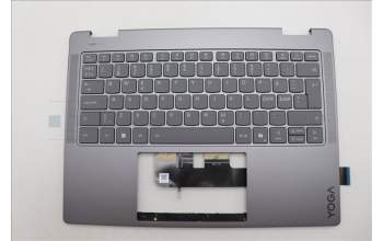 Lenovo 5CB1R61261 C-Cover with keyboard, Norwegian, Luna Grey, Non-FingerPrint, Puresight Logo, UK