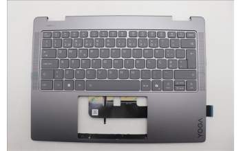 Lenovo 5CB1R61262 C-Cover with keyboard, Portuguese, Luna Grey, Non-FingerPrint, Puresight Logo, UK