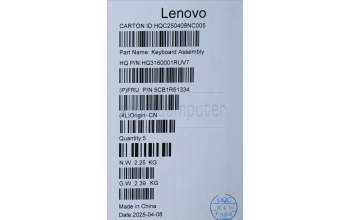 Lenovo 5CB1R61334 C-Cover with keyboard, UK English, Seashell, Non-FingerPrint, Puresight Logo, UK