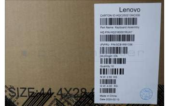 Lenovo 5CB1R61336 C-Cover with keyboard, English, Seashell, Non_FingerPrint, Puresight Logo