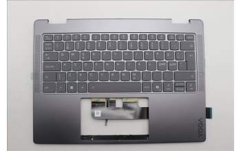 Lenovo 5CB1R61556 C-Cover with keyboard, Norwegian, Luna Grey, Non-FingerPrint, Non-Puresight Logo, UK