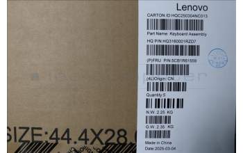 Lenovo 5CB1R61559 C-Cover with keyboard, Slovenian, Luna Grey, Non-FingerPrint, Non-Puresight Logo, UK