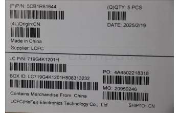 Lenovo 5CB1R61644 C-Cover with keyboard, English, Luna Grey, Puresight Logo, Screw, US