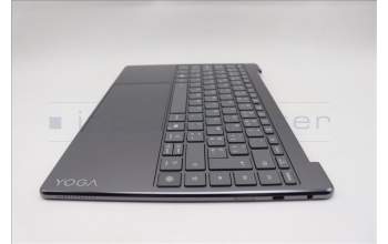 Lenovo 5CB1R61670 C-Cover with keyboard, Belgian, Luna Grey, Non-Puresight Logo, Screw, UK
