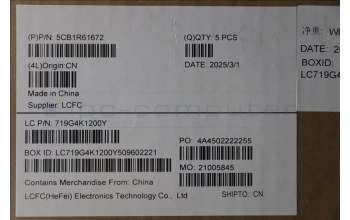 Lenovo 5CB1R61672 C-Cover with keyboard, Bulgarian, Luna Grey, Non-Puresight Logo, Screw, UK