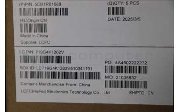 Lenovo 5CB1R61688 C-Cover with keyboard, Nordic, Luna Grey, Non-Puresight Logo, Screw, UK