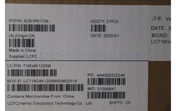 Lenovo 5CB1R61706 C-Cover with keyboard, French, Cosmic Blue, Puresight Logo, Screw, US