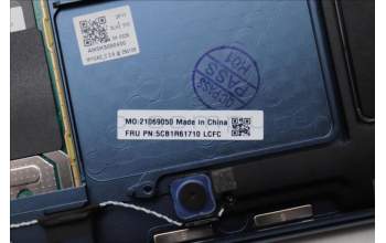 Lenovo 5CB1R61710 C-Cover with keyboard, Greek, Cosmic Blue, Puresight Logo, Screw, US