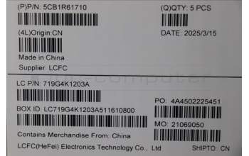 Lenovo 5CB1R61710 C-Cover with keyboard, Greek, Cosmic Blue, Puresight Logo, Screw, US