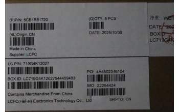 Lenovo 5CB1R61720 C-Cover with keyboard, Russian, Cosmic Blue, Puresight Logo, Screw, US