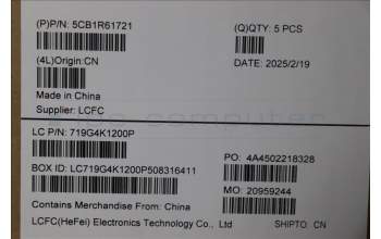 Lenovo 5CB1R61721 C-Cover with keyboard, Slovenian, Cosmic Blue, Puresight Logo, Screw, UK