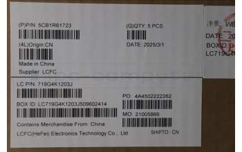 Lenovo 5CB1R61723 C-Cover with keyboard, Switzerland, Cosmic Blue, Puresight Logo, Screw, UK