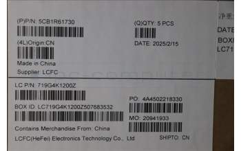 Lenovo 5CB1R61730 C-Cover with keyboard, Belgian, Cosmic Blue, Non-Puresight Logo, Screw, UK