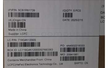 Lenovo 5CB1R61739 C-Cover with keyboard, German, Cosmic Blue, Non-Puresight Logo, Screw, UK