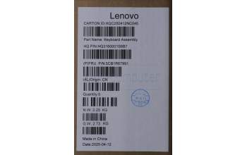Lenovo 5CB1R67991 C-Cover with keyboard, Italian, Luna Grey, Puresight Logo, FingerPrint, UK