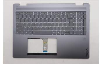 Lenovo 5CB1R68039 C-Cover with keyboard, French, Luna Grey, Puresight Logo, FingerPrint, US
