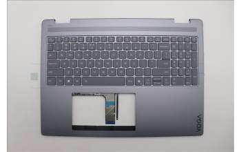 Lenovo 5CB1R68085 C-Cover with keyboard, US English Euro, Luna Grey, Puresight Logo, Non-FingerPrint, US