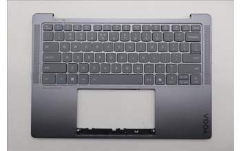 Lenovo 5CB1R68298 C-Cover with keyboard, US English Euro, Luna Grey, Puresight Logo, US