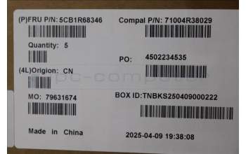 Lenovo 5CB1R68346 C-Cover with keyboard, Hungarian, Luna Grey, Non-Puresight Logo, UK