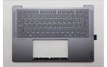 Lenovo 5CB1R68352 C-Cover with keyboard, Czech Slovakian, Luna Grey, Non-Puresight Logo, UK