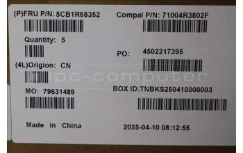 Lenovo 5CB1R68352 C-Cover with keyboard, Czech Slovakian, Luna Grey, Non-Puresight Logo, UK