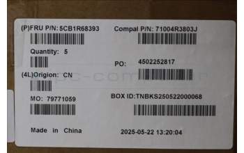 Lenovo 5CB1R68393 C-Cover with keyboard, Arabic, Seashell, Puresight Logo, US