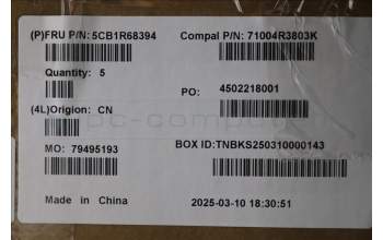 Lenovo 5CB1R68394 C-Cover with keyboard, Hebrew, Seashell, Puresight Logo, US