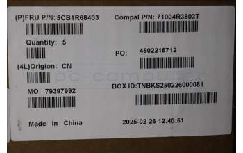 Lenovo 5CB1R68403 C-Cover with keyboard, Nordic, Seashell, Puresight Logo, UK