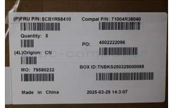 Lenovo 5CB1R68410 C-Cover with keyboard, Slovenian, Seashell, Puresight Logo, UK