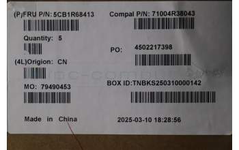 Lenovo 5CB1R68413 C-Cover with keyboard, Czech Slovakian, Seashell, Puresight Logo, UK