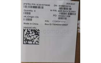 Lenovo 5CB1R70690 C-Cover with keyboard, Czech Slovakian, Luna Grey, Backlight, UK