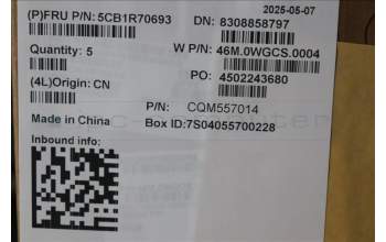 Lenovo 5CB1R70693 C-Cover with keyboard, Nordic, Luna Grey, Backlight, UK