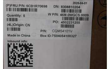 Lenovo 5CB1R70698 COVER Upper Case ASM_ENG W21SQ LG BL