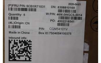 Lenovo 5CB1R71031 C-Cover with keyboard, Portuguese, Luna Grey, Backlight, UK