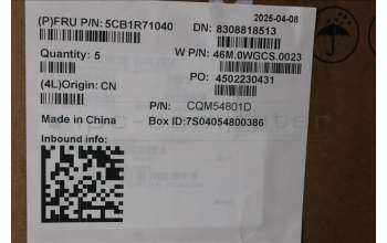 Lenovo 5CB1R71040 C-Cover with keyboard, Switzerland, Luna Grey, Backlight, UK