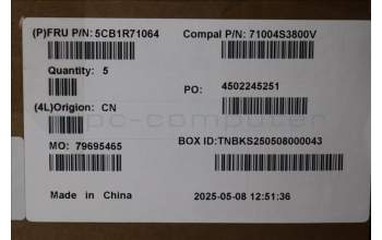 Lenovo 5CB1R71064 C-Cover with keyboard, UK English, Luna Grey, UK