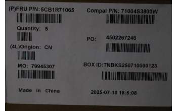 Lenovo 5CB1R71065 C-Cover with keyboard, Italian, Luna Grey, UK