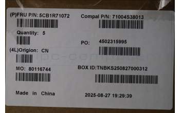 Lenovo 5CB1R71072 C-Cover with keyboard, French, Luna Grey, US