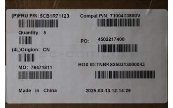 Lenovo 5CB1R71123 C-Cover with keyboard, Hebrew, Luna Grey, US