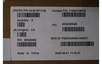 Lenovo 5CB1R71136 C-Cover with keyboard, Hungarian, Luna Grey, UK