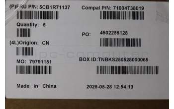 Lenovo 5CB1R71137 C-Cover with keyboard, Belgian, Luna Grey, UK