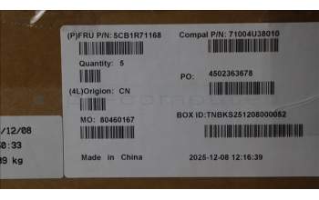 Lenovo 5CB1R71168 C-Cover with keyboard, Hungarian, Luna Grey, UK