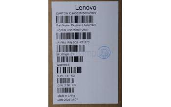 Lenovo 5CB1R71270 C-Cover with keyboard, Hebrew, Tidal Teal, Non-FingerPrint, Puresight Logo, US