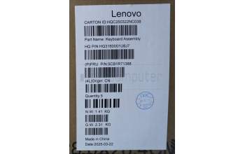 Lenovo 5CB1R71388 C-Cover with keyboard, Slovenian, Tidal Teal, Non-FingerPrint, Non-Puresight Logo, UK