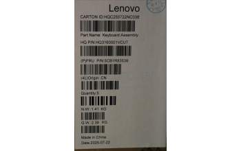 Lenovo 5CB1R83539 C-Cover with keyboard, French Arabic, Seashell, Non-FingerPrint, Non-Puresight Logo, UK