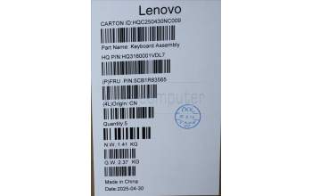 Lenovo 5CB1R83565 C-Cover with keyboard, Belgian, Seashell, Non-FingerPrint, Non-Puresight Logo, UK