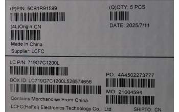 Lenovo 5CB1R91599 C-Cover with keyboard, Portuguese, Luna Grey, DIS, UK